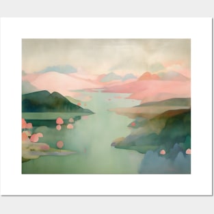 Ethereal Dream Landscape Mountains Posters and Art